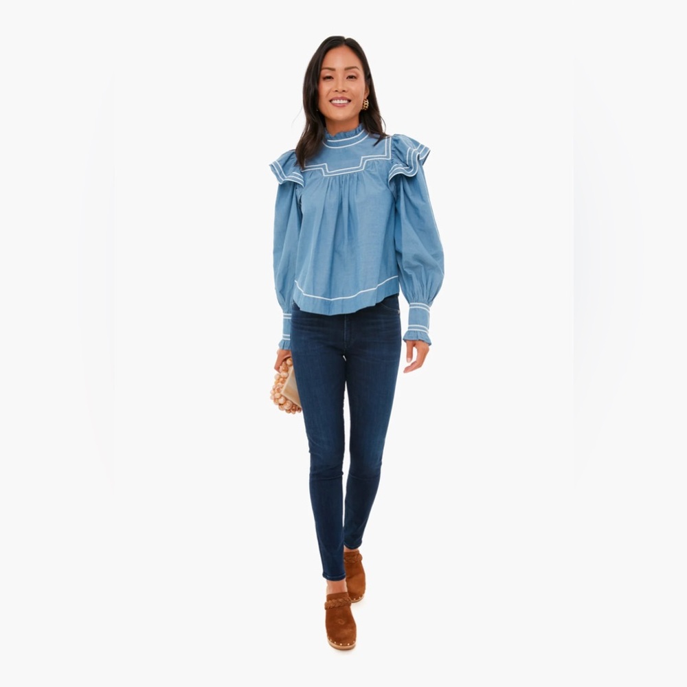 Ulla Johnson Mock Neck Long Sleeve Crop Top 248/046 - Picture 10 of 10